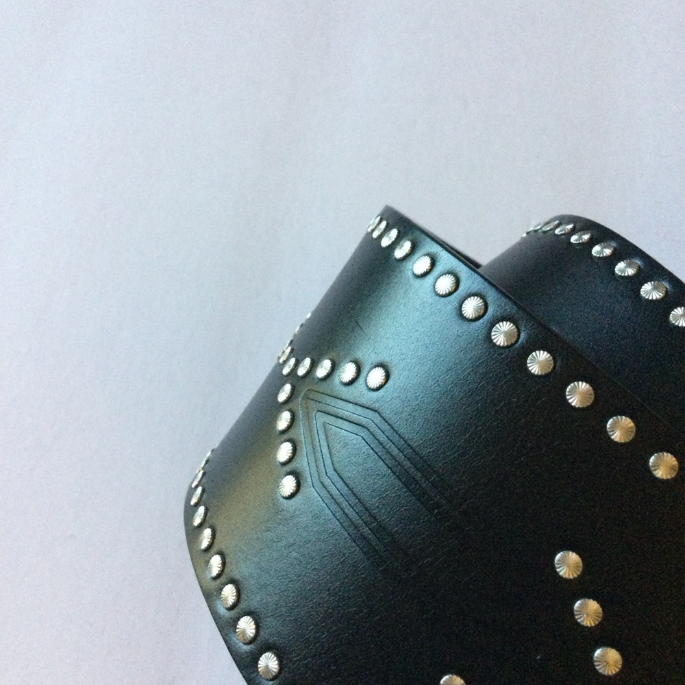 ISABEL MARANT TELMA WIDE STUDDED LEATHER BELT L/XL 90cm NWOT - Picture 4 of 16